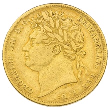 1825 Gold Sovereign George IV Laureate Head Very Rare