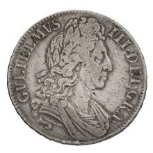 1696 William III Milled Silver Crown OCTAVO - Fine