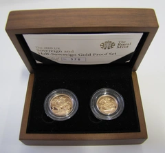 2009 UK Sovereign and Half Sovereign Gold 2 Coin Proof Set Boxed