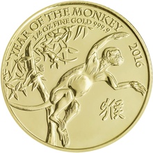 2016 Royal Mint 1/4 Oz Year of the Monkey Gold Coin
