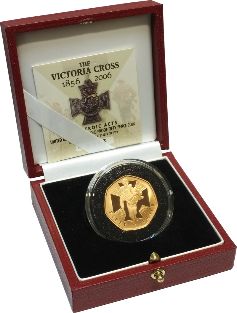 2006 Proof 50p Gold Coin Victoria Cross Heroic Acts Boxed