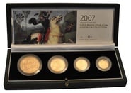 2007 Proof Gold Sovereign 4 Coin Set Boxed