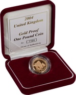 2004 Proof Gold £1 Pound Coin Forth Bridge Boxed