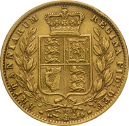 1872 Gold Sovereign Coin Queen Victoria Young Head Shield Back Melbourne