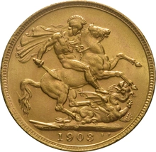 1903 Gold Sovereign Coin Edward VII Melbourne