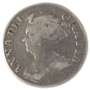 1709 Silver Shilling Coin Queen Anne Fine