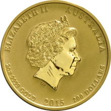 2015 Year of the Goat Gold Coin 2oz Perth Mint Australian Lunar Series