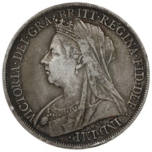 1900 Silver Crown Coin Queen Victoria About Fine