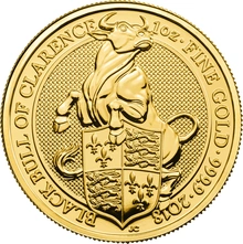2018 1oz Black Bull of Clarence Gold Coin Queen's Beasts NGC MS70