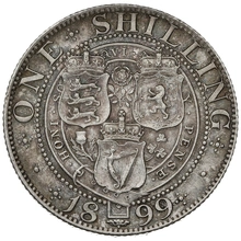1899 Silver Shilling Coin Victoria