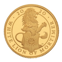 2020 1/4oz Proof White Lion of Mortimer Gold Coin Queen's Beasts Boxed
