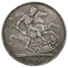 1896 Silver Crown Coin Queen Victoria