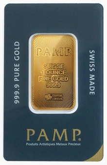 1oz Gold Bar PAMP Suisse Minted