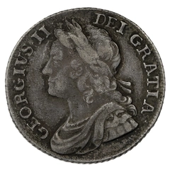 1741 Silver Sixpence Coin George II Milled