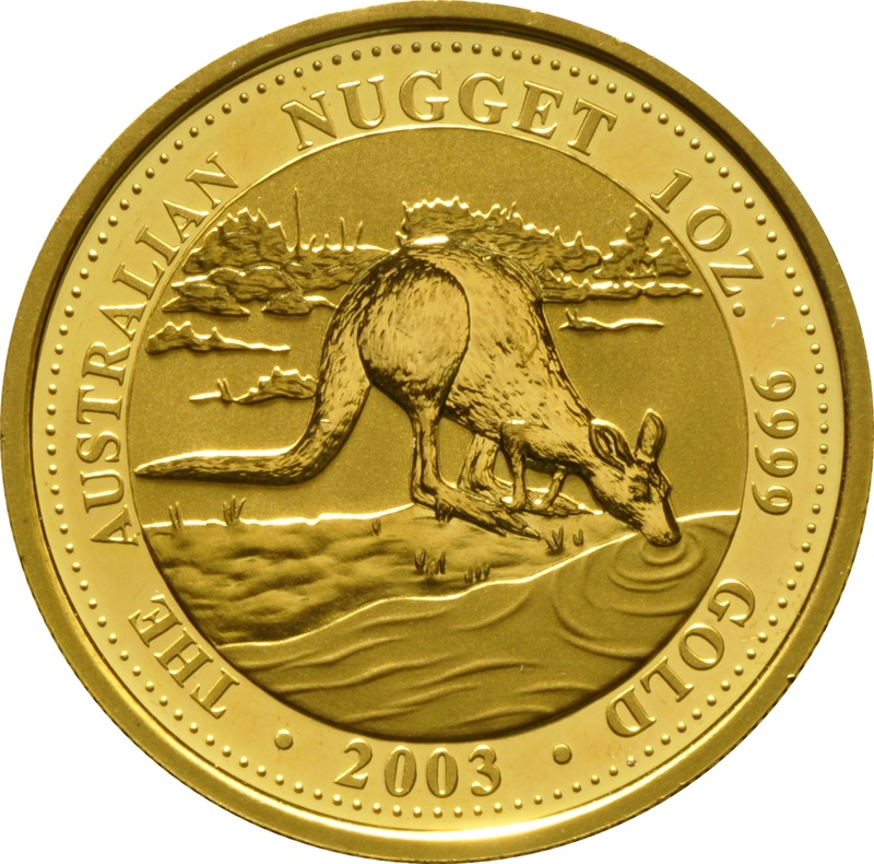 2003 Australian Kangaroo Gold Nugget Coin 1oz