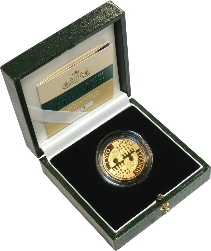 2007 Proof £2 Gold Coin 300th Anniversary of the Act of Union Boxed