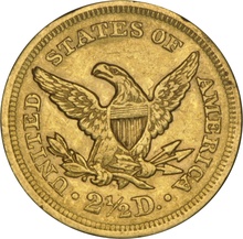 1854 $2.5 Quarter Eagle Liberty Head NGC AU55
