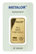 50g Gold Bar Metalor