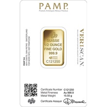 1/2oz Gold Bar PAMP Lady Fortuna Gift Boxed
