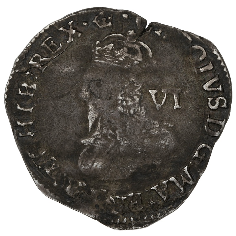 1635-6 Charles I Silver Sixpence mm crown