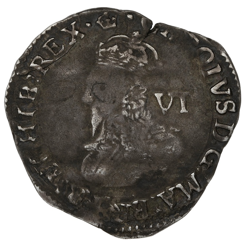 1635-1636 Silver Sixpence Coin Charles I Crown