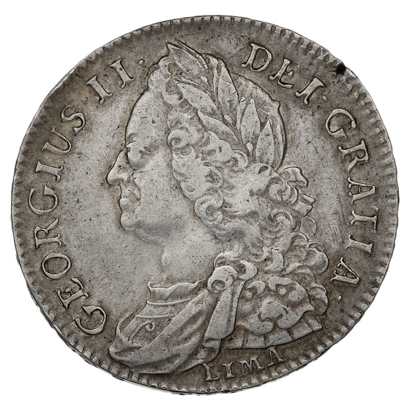 1745 George II Silver Halfcrown "LIMA"
