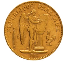 1893 French 20 Francs Gold Coin Guardian Angel A
