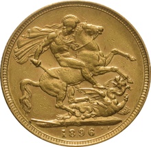 1896 Gold Sovereign - Victoria Old Head - S
