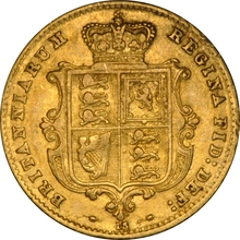 1866 Gold Half Sovereign Queen Victoria Young Head Shield Back NGC AU50