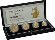 1989 Proof Britannia Gold 4-Coin Set Boxed