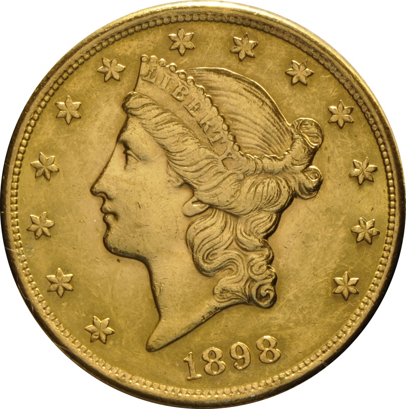 1898 $20 Gold Coin Double Eagle Liberty Head San Francisco