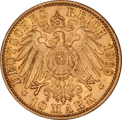 German 10 Mark Gold Coin Wilhelm II 1890-1912
