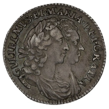 1693 Silver Sixpence Coin William & Mary