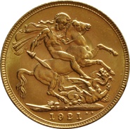1921 Gold Sovereign Coin George V Perth