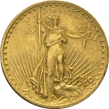 1910 $20 Gold Coin Double Eagle St Gaudens Head Philadelphia