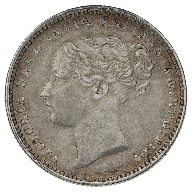 1881 Silver Shilling Coin Queen Victoria
