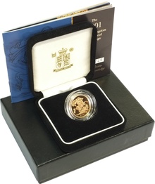 2001 Gold Proof Sovereign Boxed