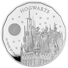 2023 Proof 1oz 25th Anniversary of Harry Potter Silver Coin Hogwarts School Boxed