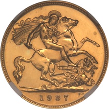1937 Proof Gold Half Sovereign George VI NGC PF65*