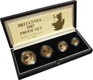 1987 Proof Britannia Gold 4-Coin Set Boxed