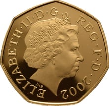 Gold 50p Fifty Pence Piece