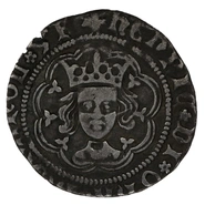1430-1431 Henry VI Silver Half Groat Twopence Rossette-Mascle Issue Calais Mint