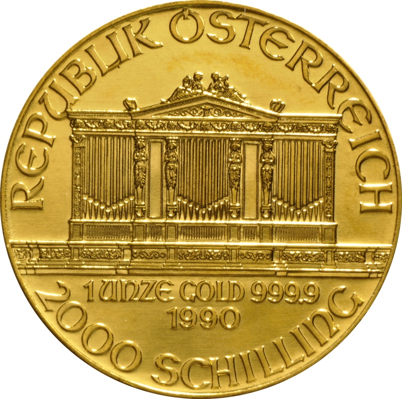 1990 Austrian Gold Philharmonic Coin 1oz