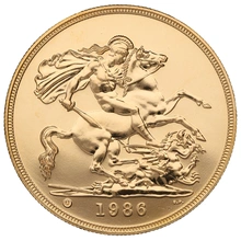 1986 Gold £5 Coin Brilliant Uncirculated