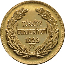 Turkish 500 Piastres Kurush Gold Coin Kemal Ataturk