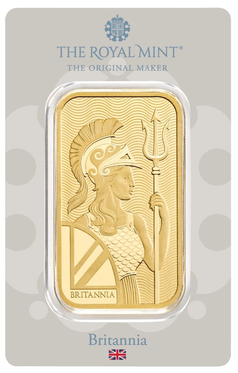 50g Gold Bar Britannia Minted