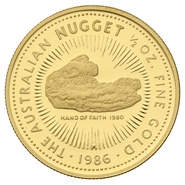 1986 Proof 1/2oz Australian Kangaroo Gold Nugget Coin