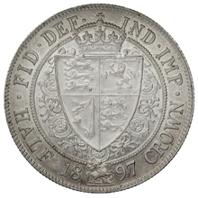 1897 Silver Half Crown Coin Queen Victoria