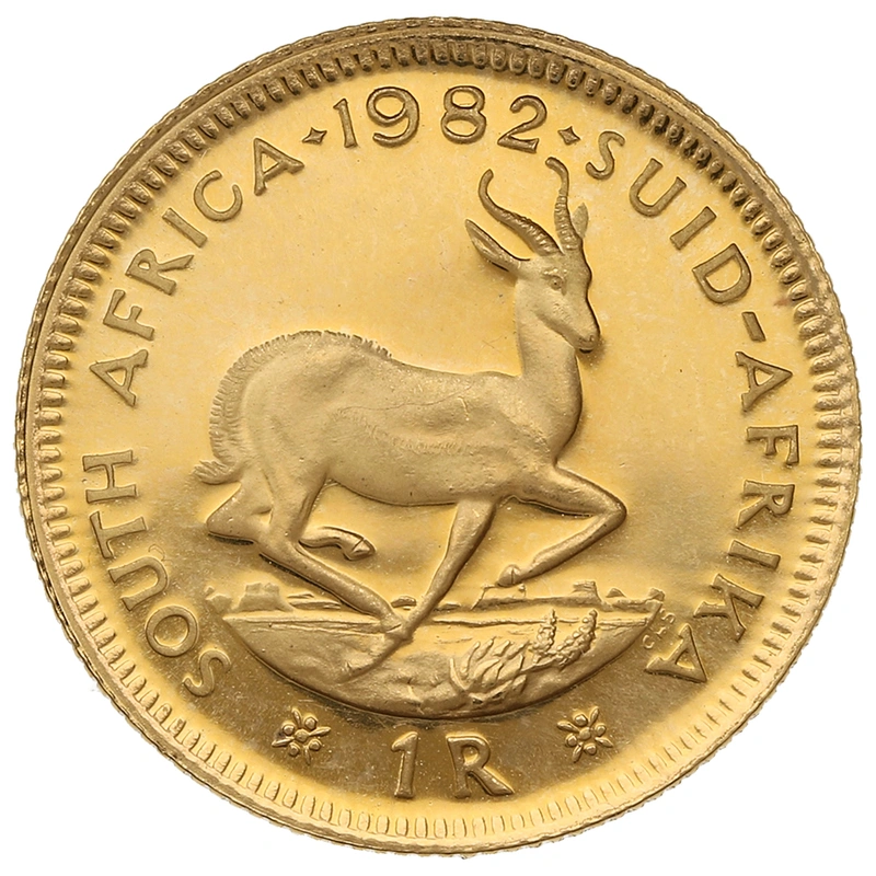 1982 R1 Gold Coin 1 Rand South Africa