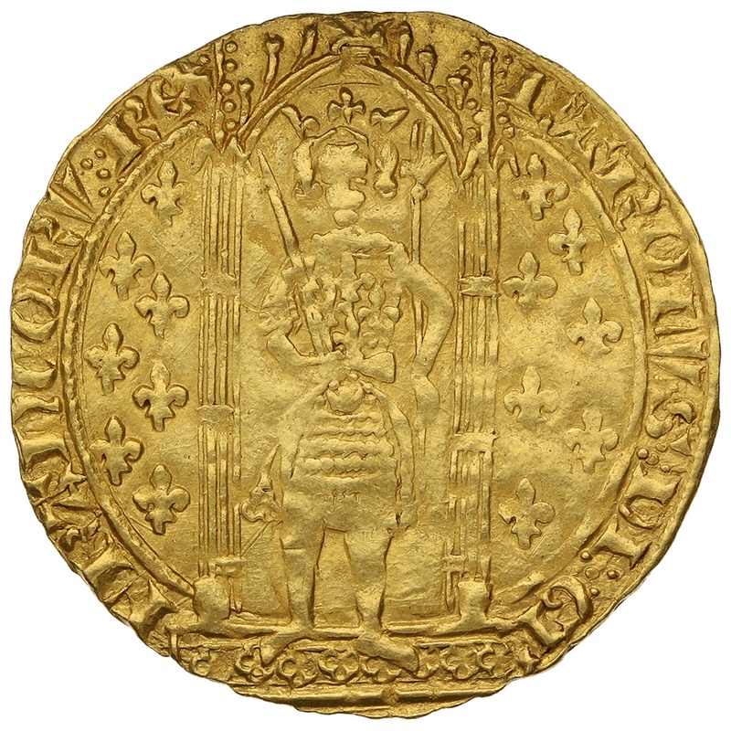 1364-1380 France Charles V Gold Franc a Pied